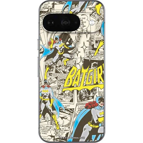 DC Comics Batman Batgirl Vintage Action pose pattern Google Pixel 9 Skin